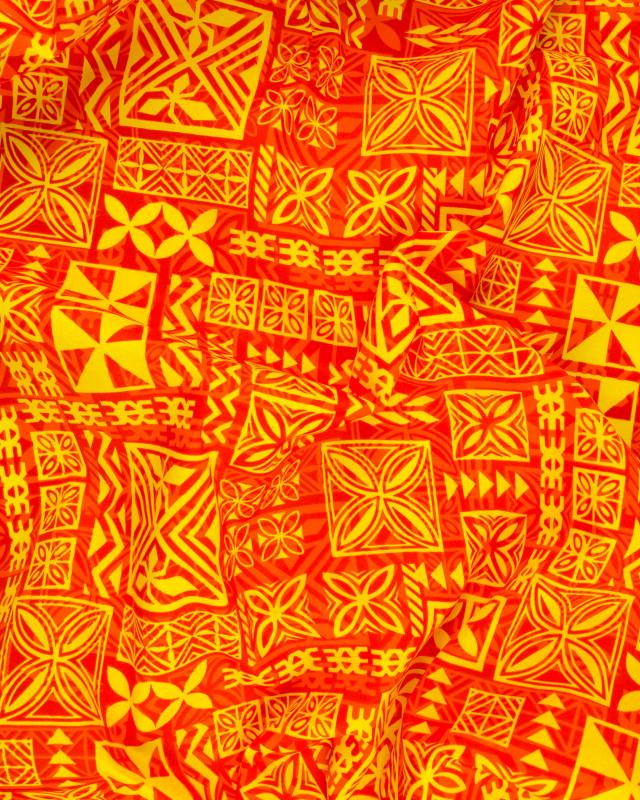 Polynesian fabric TANE Orange - Tissushop